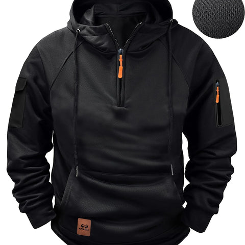 Multi-Pocket Fleece Hoodie