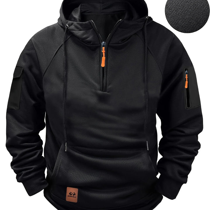 Multi-Pocket Fleece Hoodie