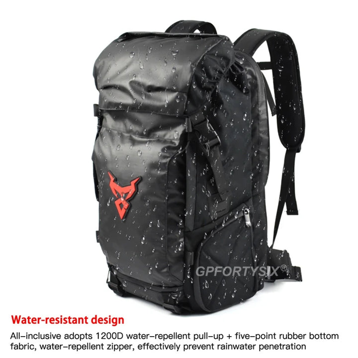 Motocentric Waterproof Motorcycle Tail Bag / Helmet Backpack - 48L
