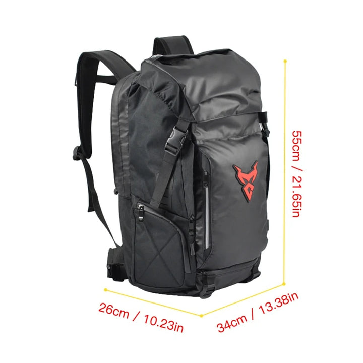 Motocentric Waterproof Motorcycle Tail Bag / Helmet Backpack - 48L