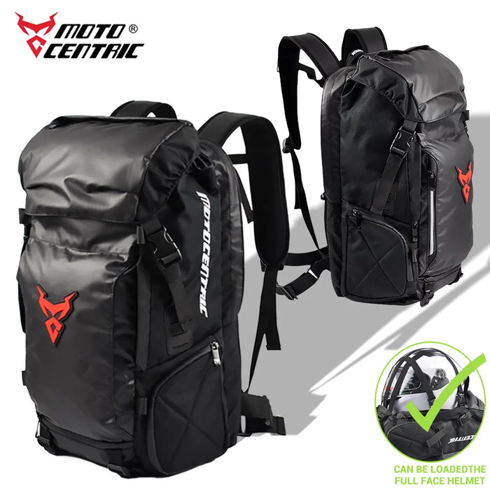 Motocentric Waterproof Motorcycle Tail Bag / Helmet Backpack - 48L